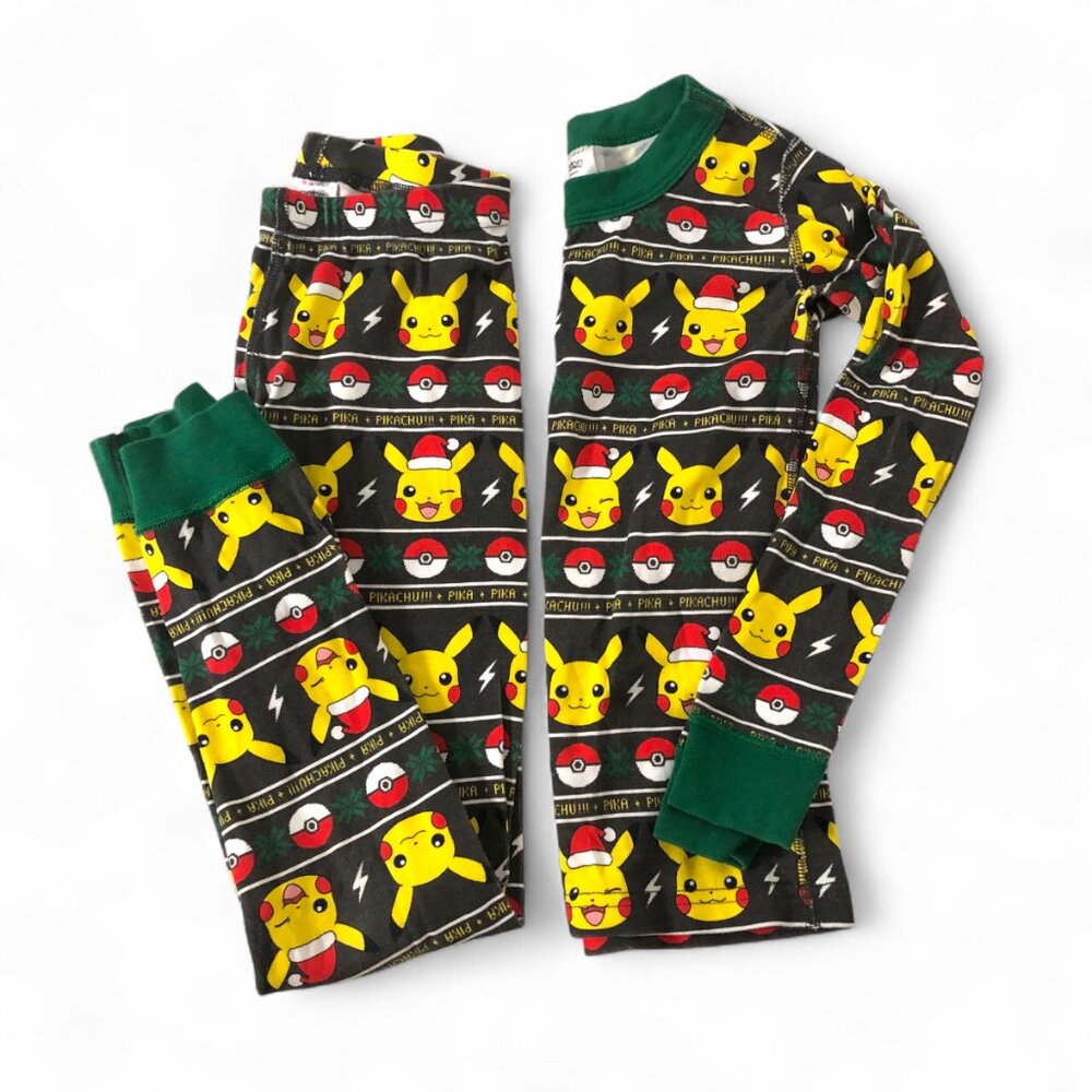 Hanna Andersson Pokemon Christmas Pajamas - Size 7 Kids - Organic Cotton